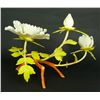 Image 6 : CHINESE CARVED IVORY POLYCRHOMED FLOWER