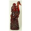 Image 1 : 19th C CHINESE CHERRY RED AMBER SHOU XING GROUP