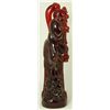 Image 3 : 19th C CHINESE CHERRY RED AMBER SHOU XING GROUP