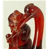 Image 6 : 19th C CHINESE CHERRY RED AMBER SHOU XING GROUP