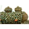 Image 3 : TIBETAN TURQUOISE & CORAL BEADED FISH VESSEL