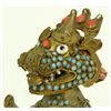 Image 2 : TIBETAN DRAGON HEAD ENAMELED DEITY w SWORD FIGURE