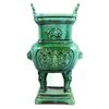 Image 2 : A CHINESE GREEN GLAZED FOOTED POTTERY URN