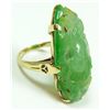 Image 2 : A YELLOW GOLD RETICULATED JADEITE RING