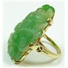 Image 3 : A YELLOW GOLD RETICULATED JADEITE RING