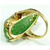 Image 4 : A YELLOW GOLD RETICULATED JADEITE RING