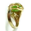 Image 6 : A LADIES APPLE GREEN JADE CABOCHON RING