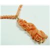 Image 3 : A CARVED CORAL BEADED NECKLACE WITH PENDANT