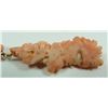 Image 7 : A CARVED CORAL BEADED NECKLACE WITH PENDANT