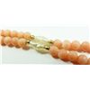 Image 8 : A CARVED CORAL BEADED NECKLACE WITH PENDANT