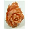 Image 1 : 14K YELLOW GOLD CARVED CORAL FLOWER RING