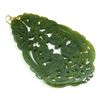 Image 1 : CHINESE CARVED JADE PENDANT WITH GOLD TONE BAIL