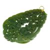 Image 2 : CHINESE CARVED JADE PENDANT WITH GOLD TONE BAIL