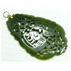 Image 4 : CHINESE CARVED JADE PENDANT WITH GOLD TONE BAIL
