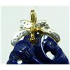 Image 4 : GOLD MOUNTED LAPIS LAZULI AND DIAMOND PENDANT