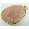 Image 2 : A CHINESE GOLD MOUNTED CARVED ROSE QUARTZ PENDANT