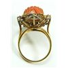 Image 4 : 18K YG CARVED CORAL & PRECIOUS STONE RING