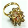 Image 5 : 18K YG CARVED CORAL & PRECIOUS STONE RING