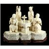 Image 1 : CHINESE CARVED IVORY IMMORTAL GROUP SCENE SIGNED