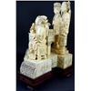 Image 2 : CHINESE CARVED IVORY IMMORTAL GROUP SCENE SIGNED
