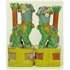 Image 4 : PAIR OF CHINESE GLAZED PORCELAIN FOO DOGS