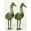 Image 1 : PAIR 19th C CHINESE CLOISONNE CRANE FIGURES