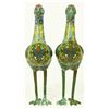 Image 3 : PAIR 19th C CHINESE CLOISONNE CRANE FIGURES