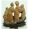 Image 5 : A CHINESE CARVED SOAPSTONE GROUP FIGURE