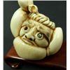 Image 2 : JAPANESE CARVED IVORY NETSUKE OF CONTORTED MAN