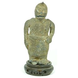 A CHINESE HAN DYNASTY WARRIOR FIGURE DIAN CULTURE