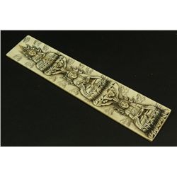 CHINESE RELIEF CARVED IVORY 3 BUDDHA WRIST REST