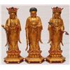 Image 1 : SET OF 3 18th C STANDING GILDED WOOD BUDDHA