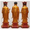 Image 6 : SET OF 3 18th C STANDING GILDED WOOD BUDDHA