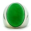 Image 1 : 18K WHITE GOLD AND EMERALD GREEN JADEITE RING