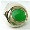 Image 7 : 18K WHITE GOLD AND EMERALD GREEN JADEITE RING