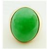 Image 1 : 14K YELLOW GOLD NATURAL A JADEITE GYPSY STYLE RING
