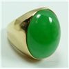 Image 3 : 14K YELLOW GOLD NATURAL A JADEITE GYPSY STYLE RING