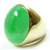 Image 5 : 14K YELLOW GOLD NATURAL A JADEITE GYPSY STYLE RING