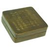 Image 1 : A CHINESE BRASS INSCRIBED INK BLOCK HOLDER