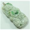 Image 1 : A CHINESE JADEITE BUDDHA PENDANT ON TURTLE