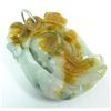 Image 1 : A CHINESE SHOU XING RELIEF JADEITE PENDANT