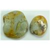 Image 1 : PAIR OF CHINESE CARVED JADE PEBBLE TOGGLES