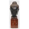 Image 1 : LARGE THAI BRONZE BUDDHA HEAD ON WOODEN BASE