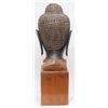 Image 5 : LARGE THAI BRONZE BUDDHA HEAD ON WOODEN BASE
