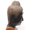 Image 6 : LARGE THAI BRONZE BUDDHA HEAD ON WOODEN BASE