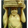 Image 2 : A JAPANESE CARVED IVORY MAN WITH BUCKET OF FISH