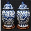 Image 1 : A PAIR OF CHINESE BLUE & WHITE PORCELAIN JARS