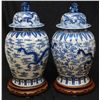 Image 5 : A PAIR OF CHINESE BLUE & WHITE PORCELAIN JARS