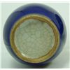 Image 6 : A CHINESE BLUE GROUND PORCELAIN VASE & DISH