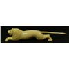 Image 1 : CHINESE CARVED IVORY POUNCING LION FIGURE